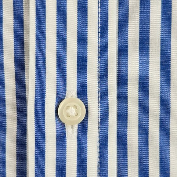 Brooks Brothers Regent Button-Down Non-Iron 18 4/5 Cotton Blue Striped Button Up - Picture 5 of 15